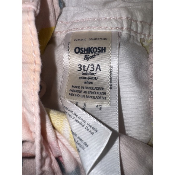 OshKosh Lemon Overalls Denim Shortalls Overalls Romper Toddler Girl 3T - Picture 8 of 10